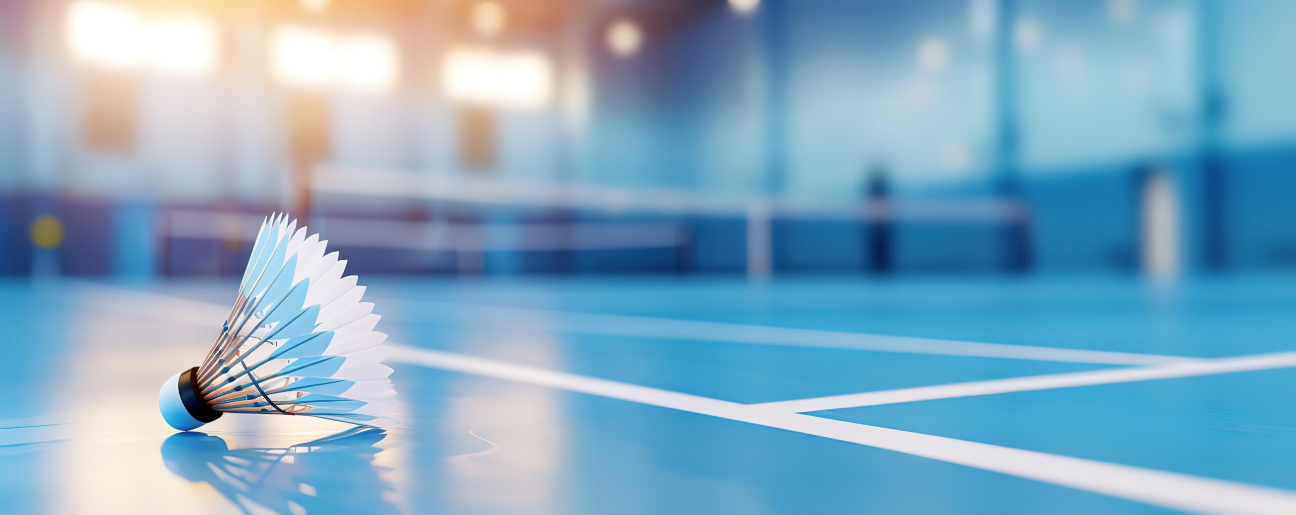 Vue des terrains de badminton couverts de l’ASPTT Grand Lyon Saint-Priest